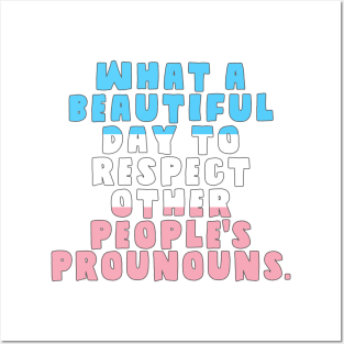 What A Beautiful Day to Respect Pronouns Posters and Art